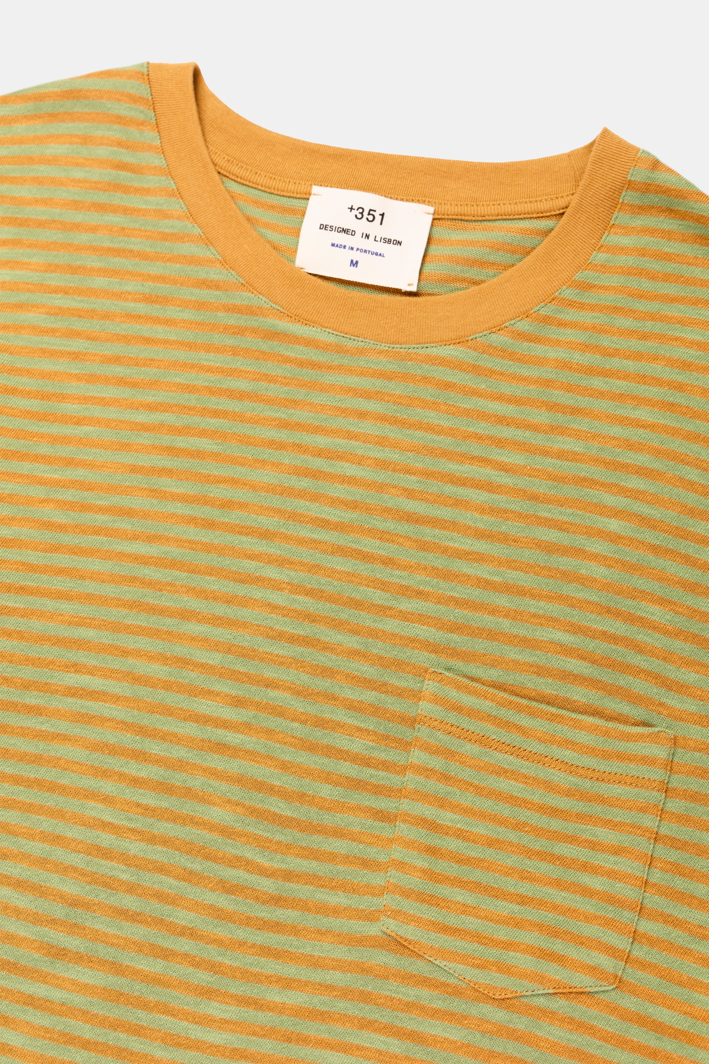 LONG SLEEVE STRIPES CAMEL/PASTEL GREEN