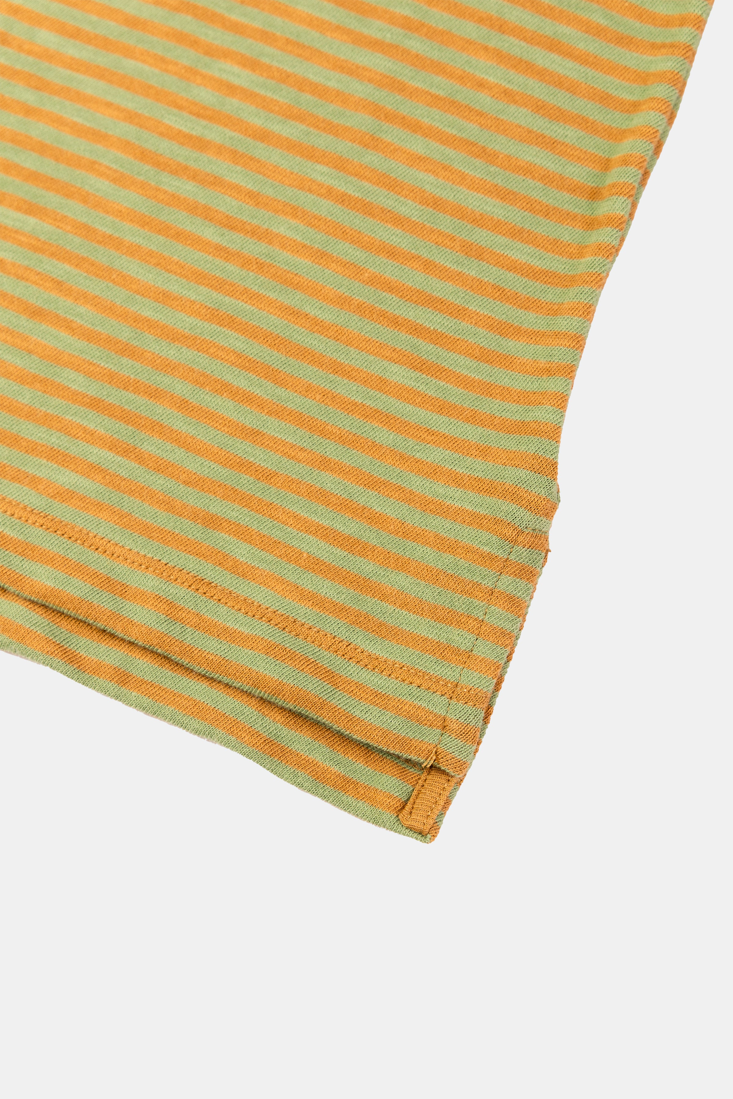 LONG SLEEVE STRIPES CAMEL/PASTEL GREEN