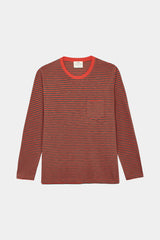 LONG SLEEVE STRIPES DEEP GREEN/CORAL