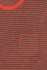 LONG SLEEVE STRIPES DEEP GREEN/CORAL