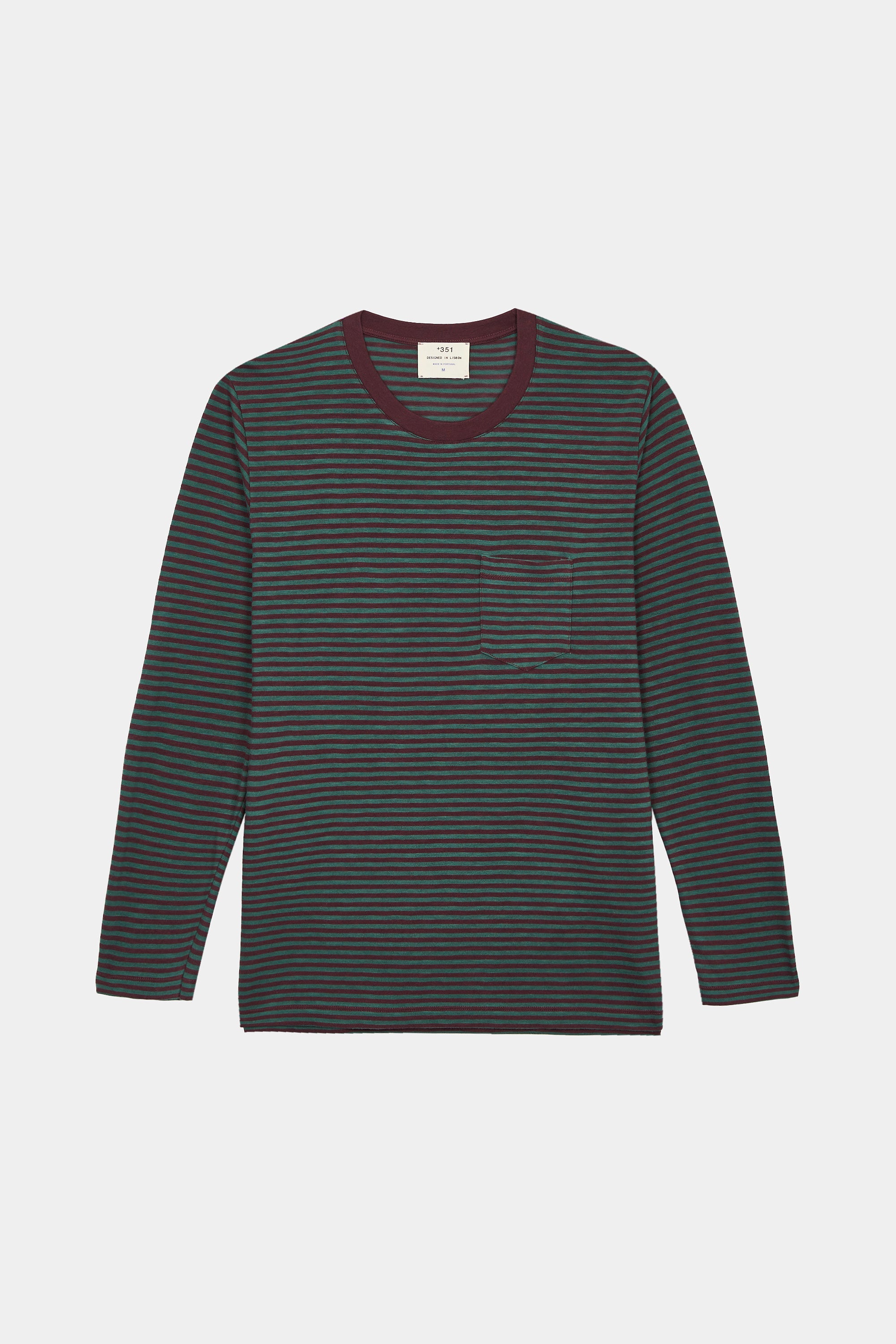 LONG SLEEVE STRIPES FIG/DEEP GREEN