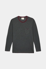 LONG SLEEVE STRIPES FIG/DEEP GREEN