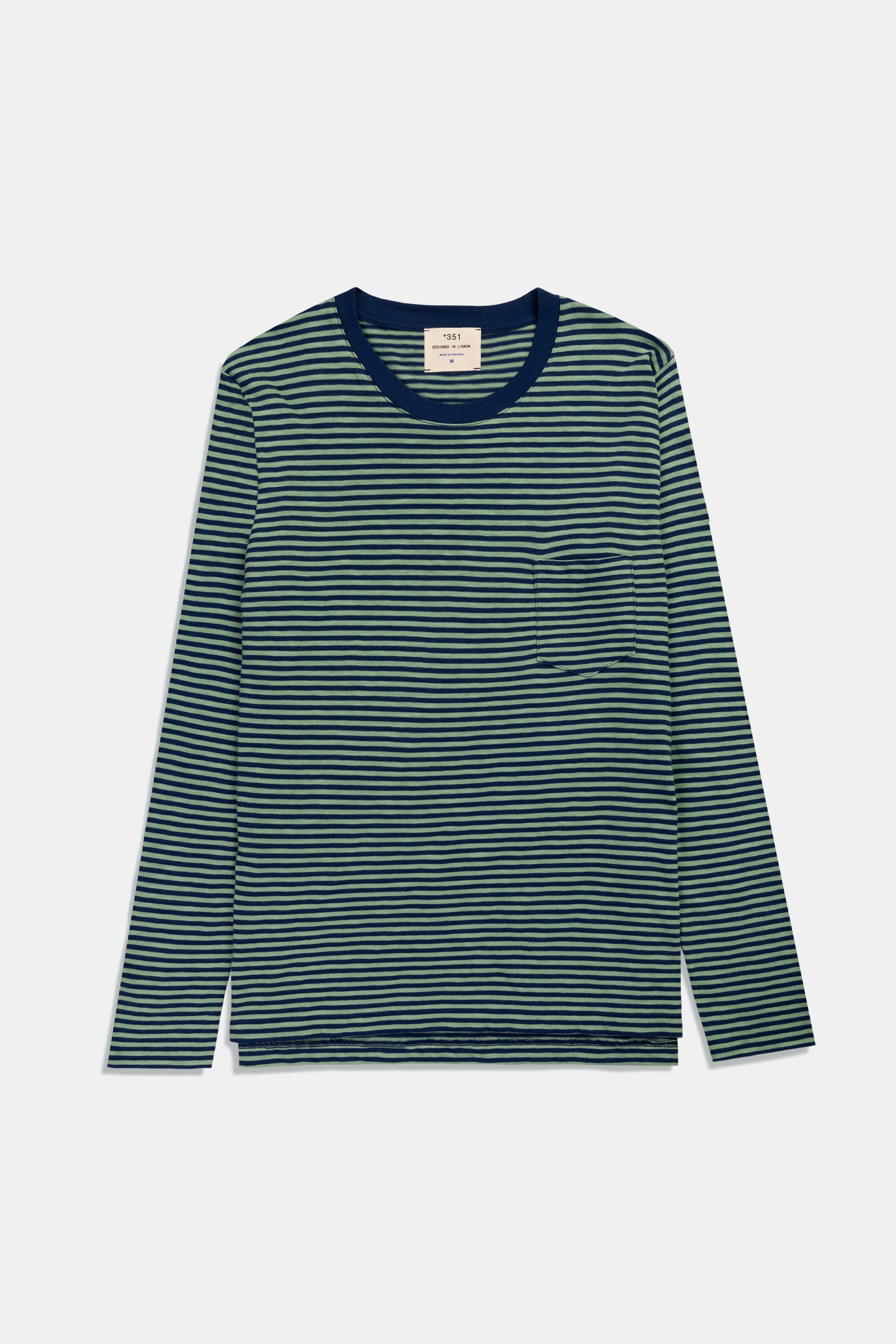 LONG SLEEVE STRIPES  PETROL/ICY GREEN