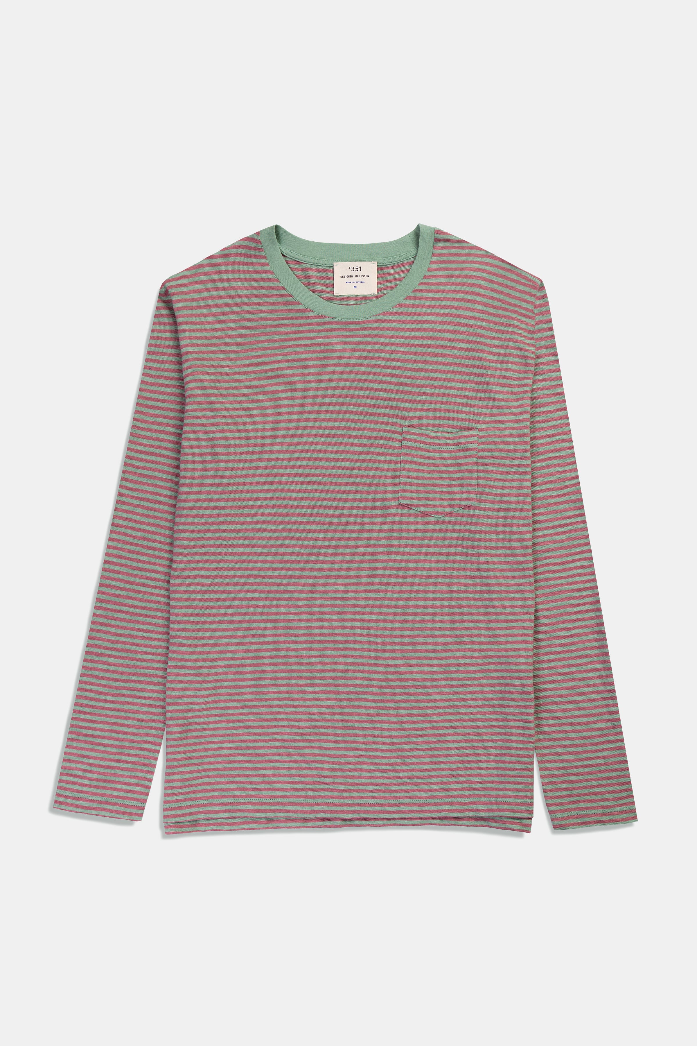 LONG SLEEVE STRIPES ROSE/ICY GREEN