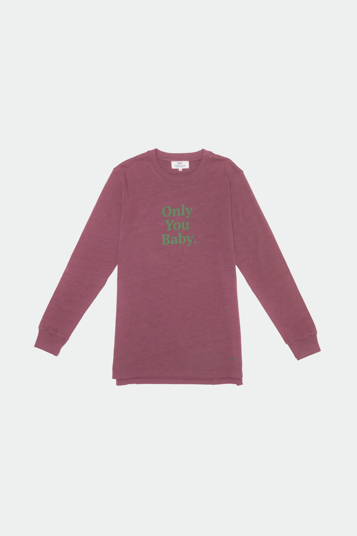 LONG SLEEVE GRAPHIC ONLY YOU BABY AUBERGINE/ TURTLE GREEN