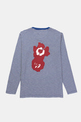 LONG SLEEVE STRIPES PETROL/OFF-WHITE FLOWER