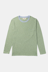 LONG SLEEVE STRIPES NEON GREEN/SKY BLUE
