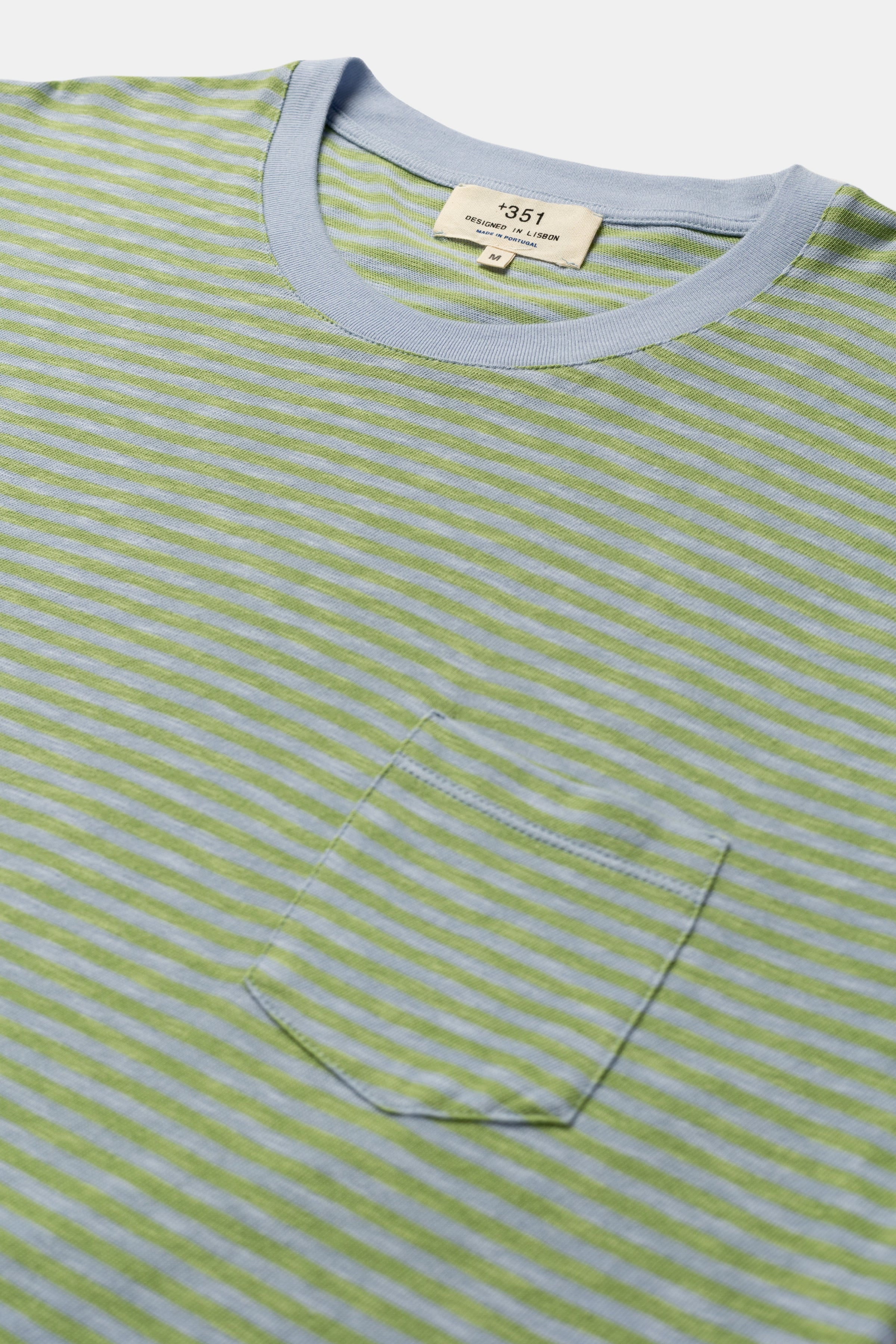 LONG SLEEVE STRIPES NEON GREEN/SKY BLUE