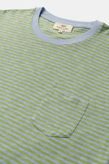 LONG SLEEVE STRIPES NEON GREEN/SKY BLUE