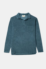 POLO LONG SLEEVE TERRY STONED BLUE