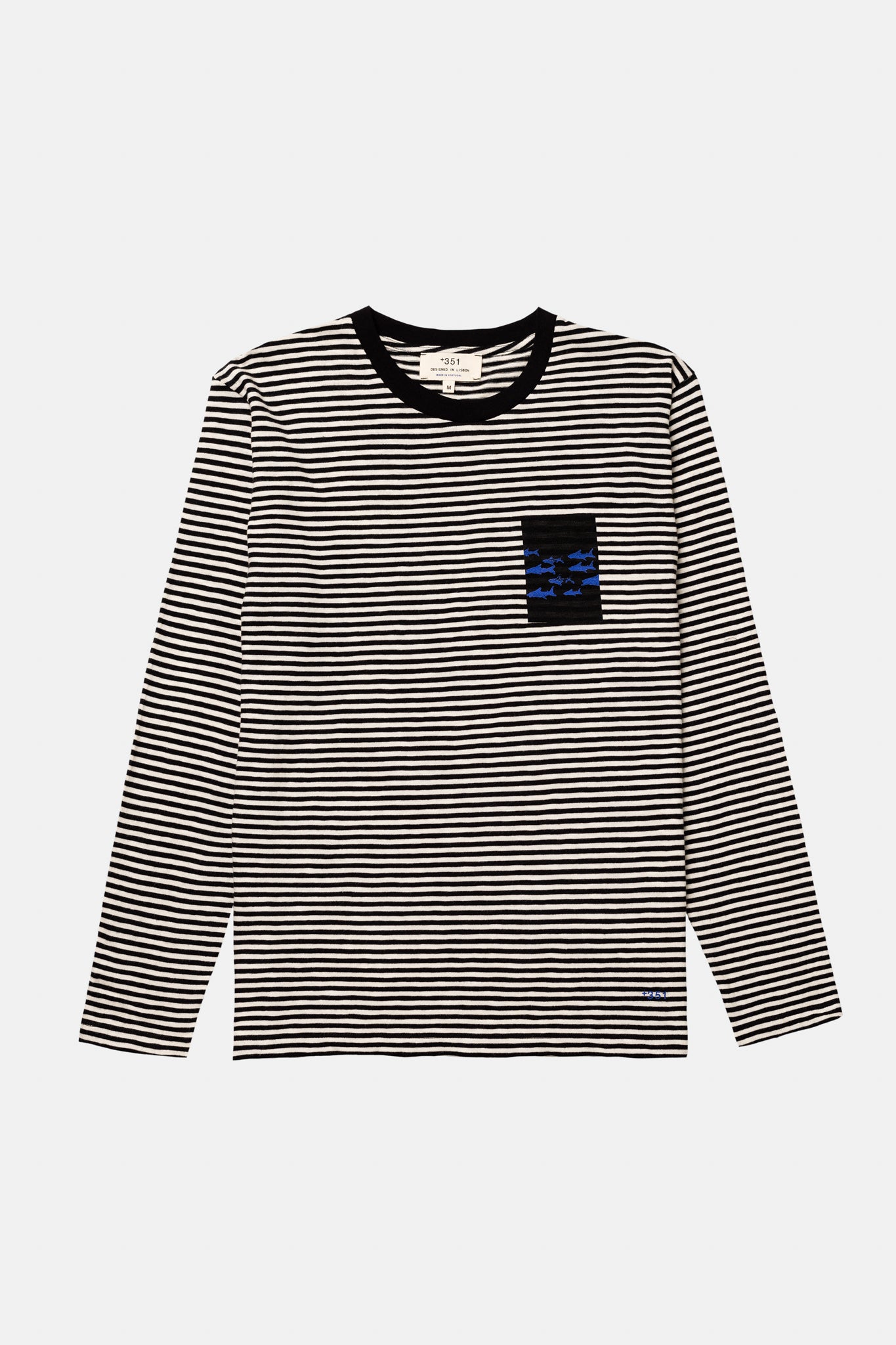 LONG SLEEVE GRAPHIC SHARKS STRIPES BLACK/OFF-WHITE