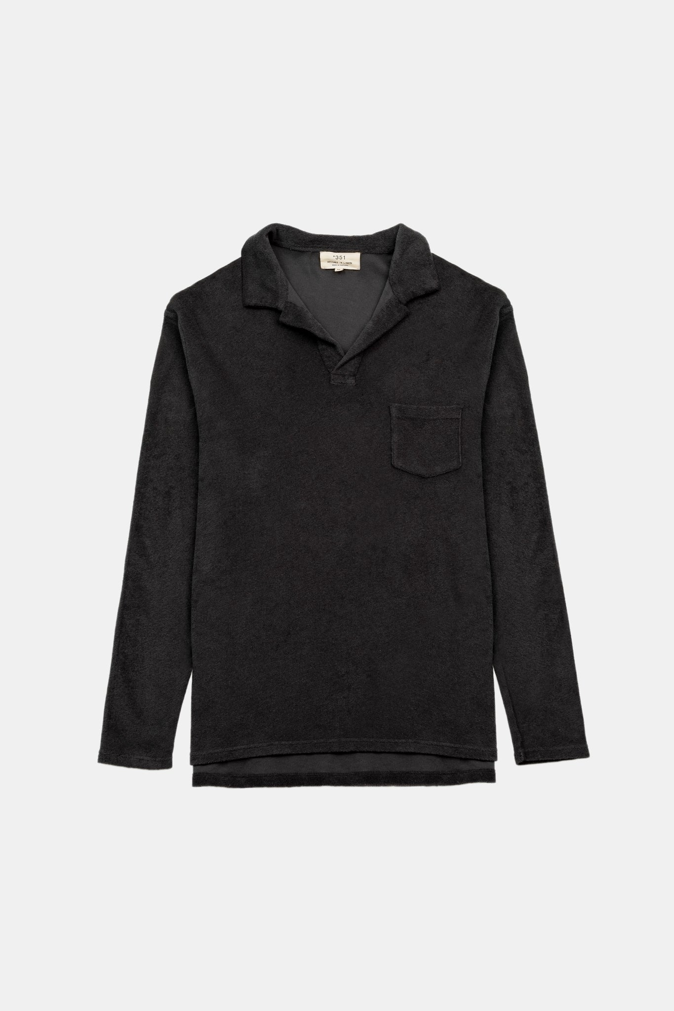 POLO LONG SLEEVE TERRY CHARCOAL