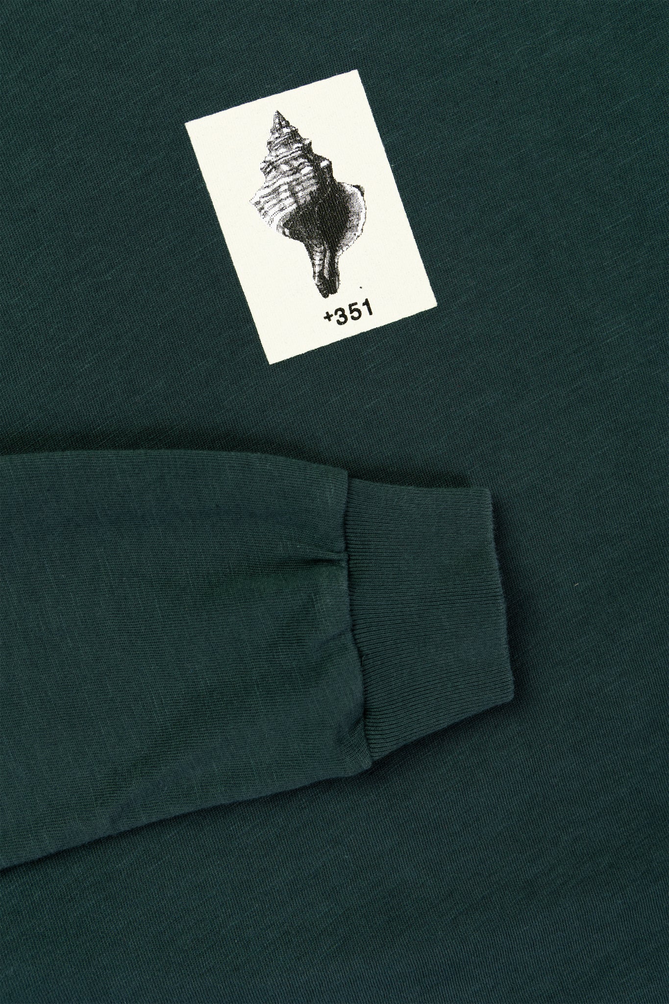 LANGARMSHIRT MIT GRAFISCHER MUSCHEL IN ANTHRAZIT