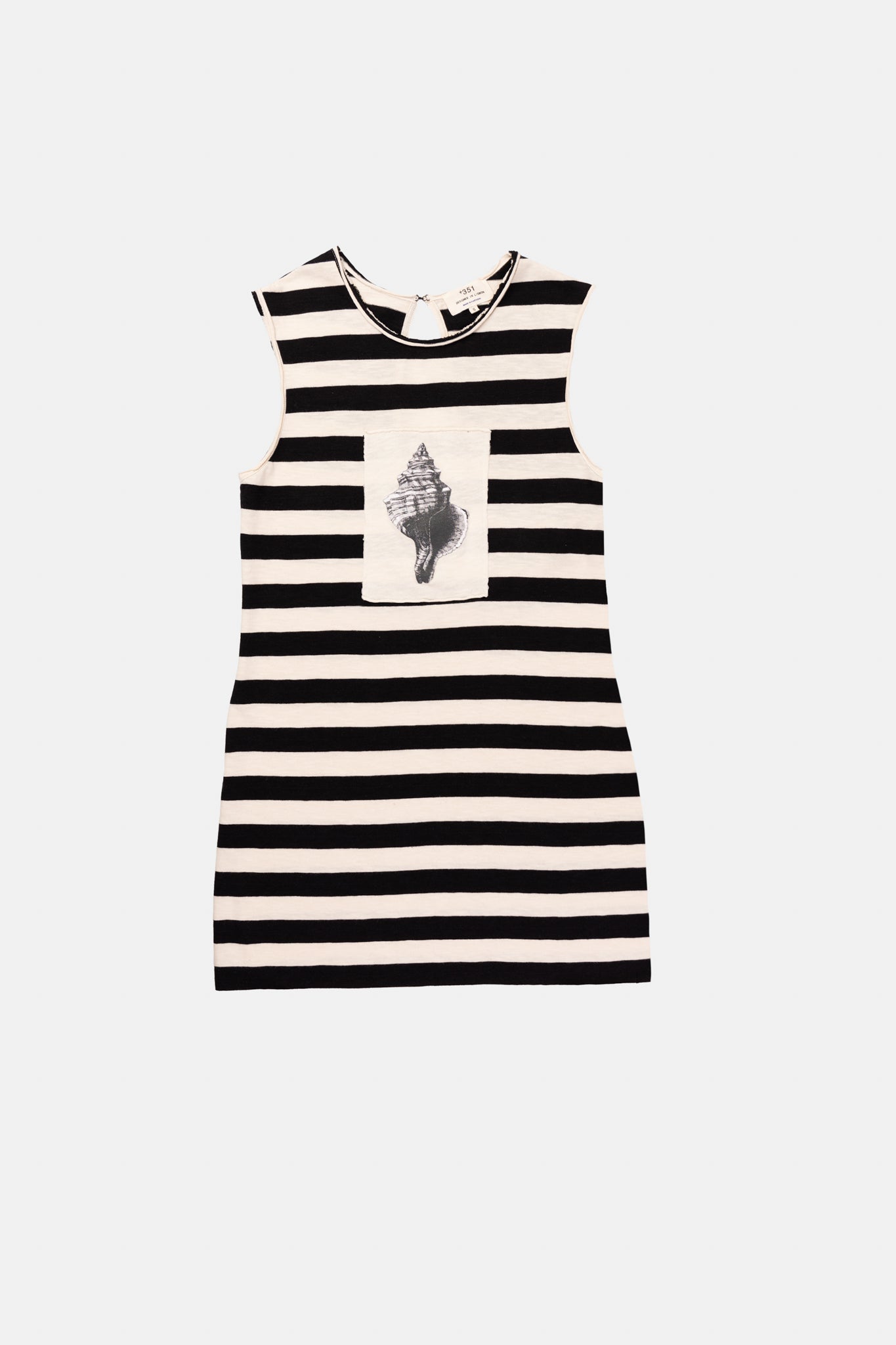 SHORT DRESS GRAPHIC SEASHELL CRU/BLACK