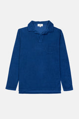 POLO LONG SLEEVE TERRY STEEL BLUE