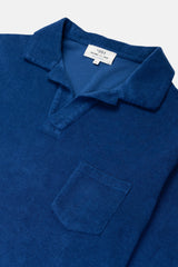 POLO LONG SLEEVE TERRY STEEL BLUE