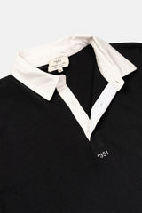 SWEATSHIRT RUGBY POLO BLACK/OFF-WHITE