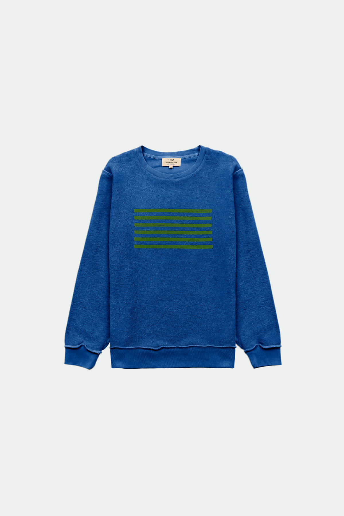 SWEATSHIRT GRAPHIC FREQUENCY INSIDE OUT STEEL BLUE & TURTLE GREEN