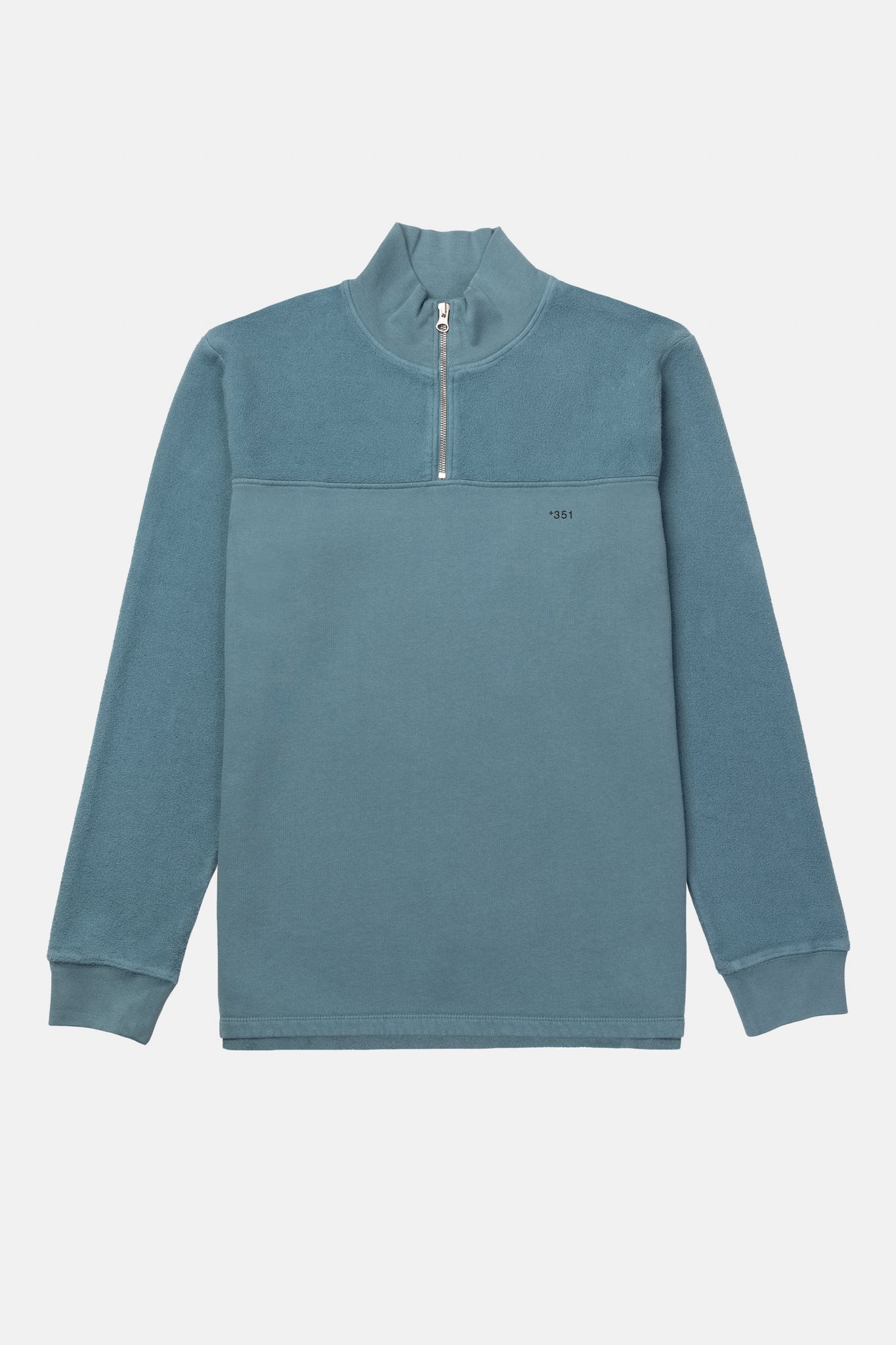 SWEATSHIRT ZIP STONED BLUE