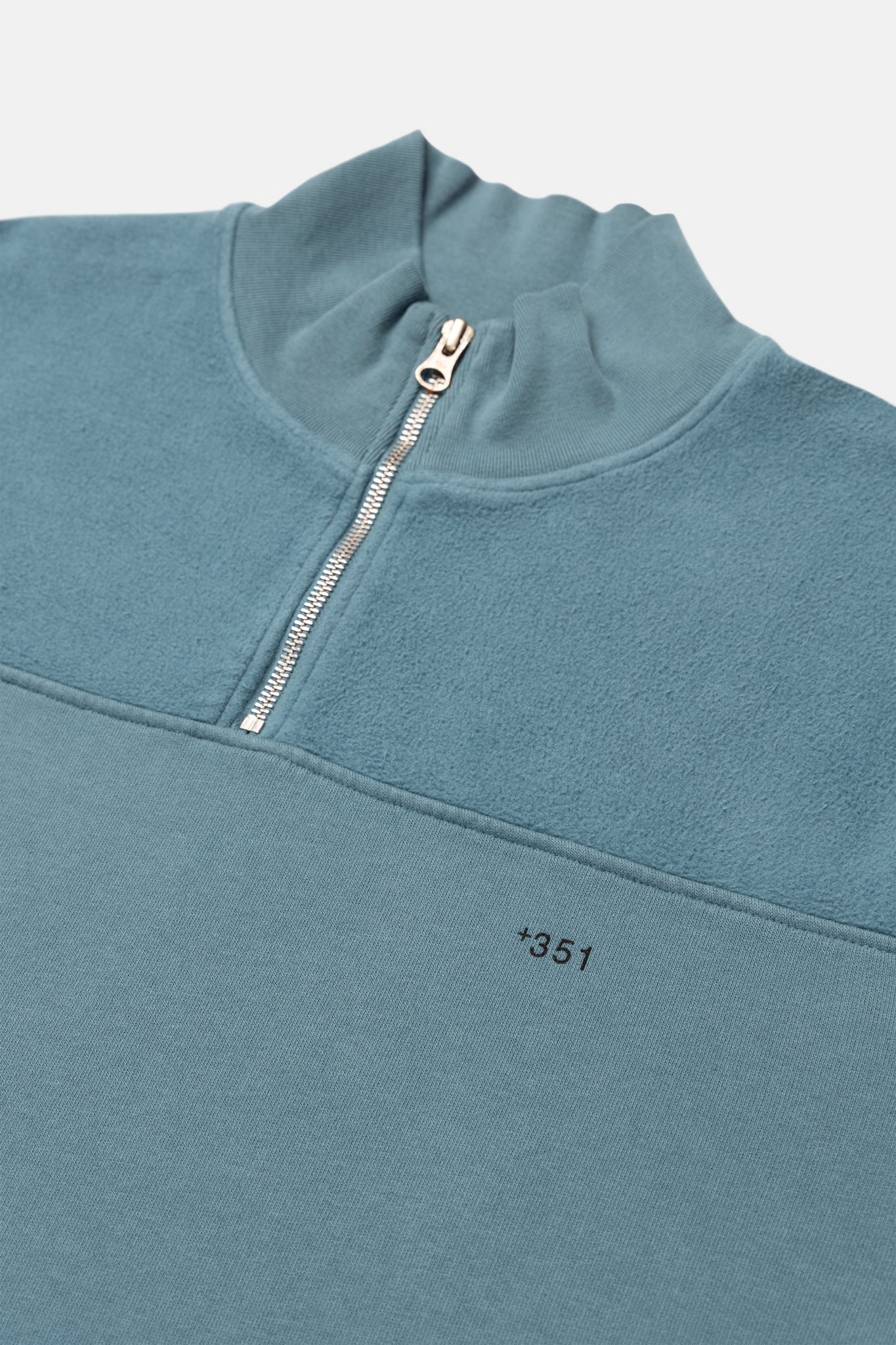 SWEATSHIRT ZIP STONED BLAU