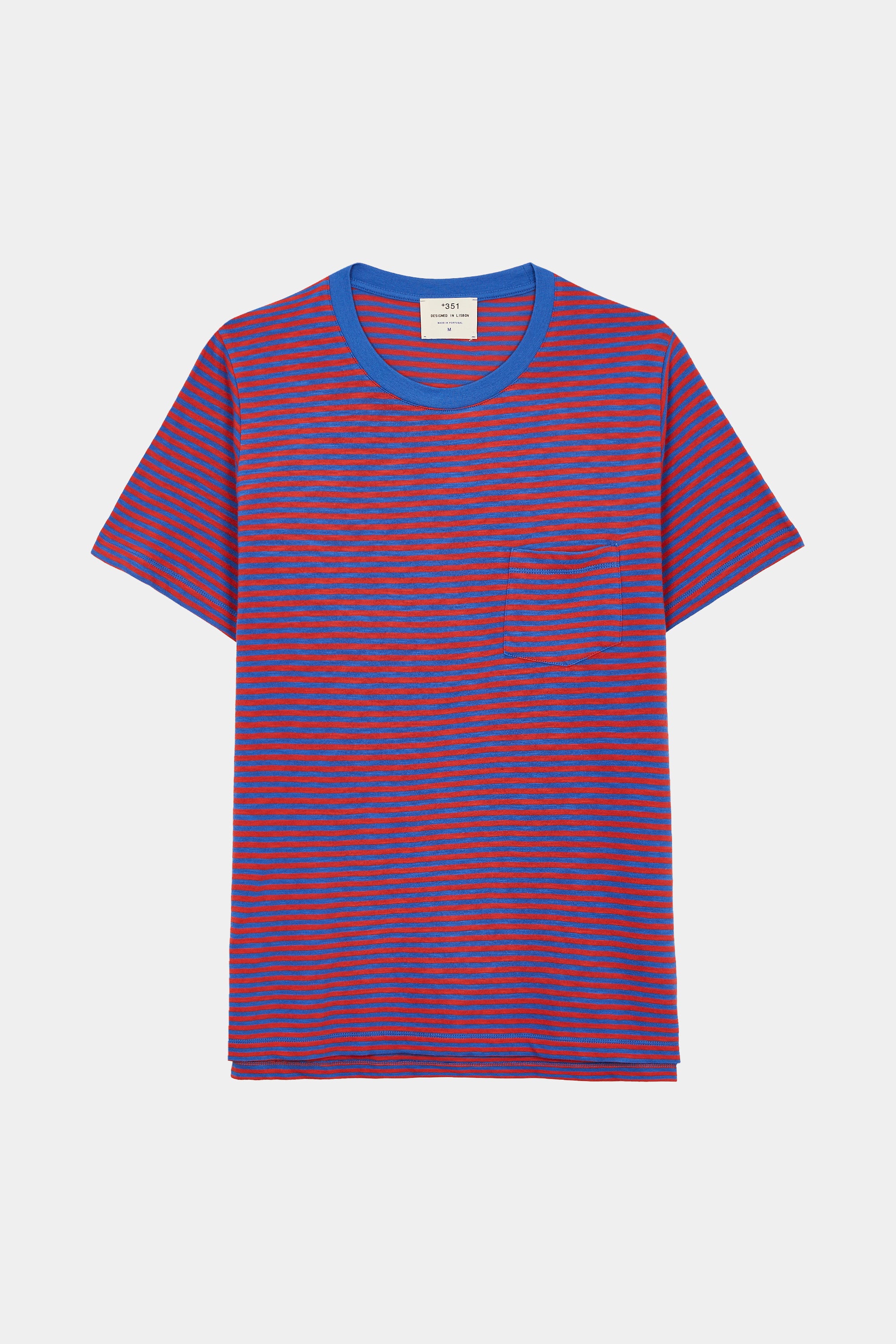 T-SHIRT STRIPES AZURE FLAME/CORAL