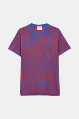 T-SHIRT STRIPES AZURE FLAME/CORAL