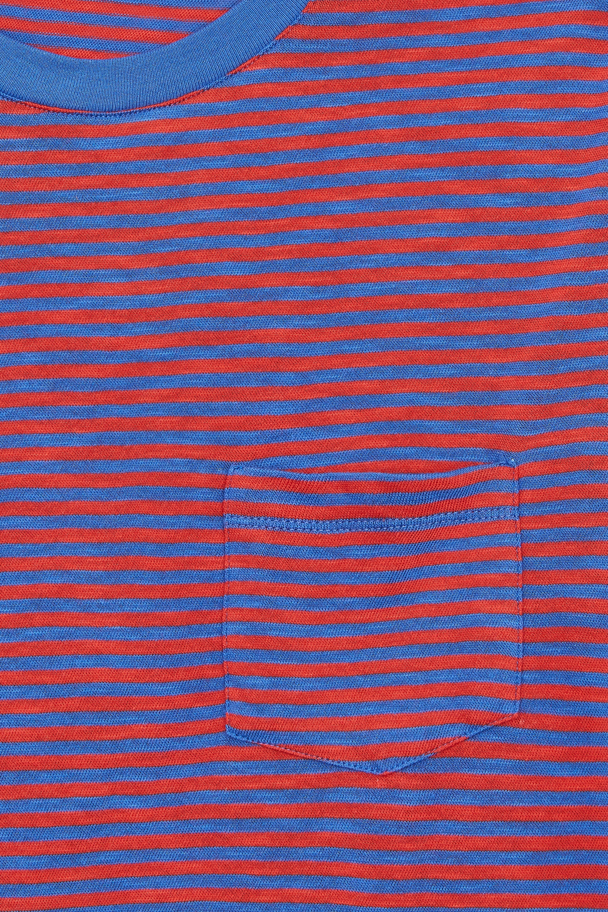 T-SHIRT STRIPES AZURE FLAME/CORAL