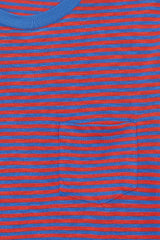 T-SHIRT STRIPES AZURE FLAME/CORAL
