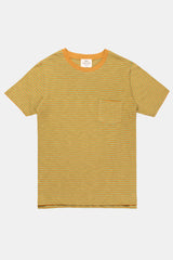 T-SHIRT STRIPES CAMEL/PASTEL GREEN