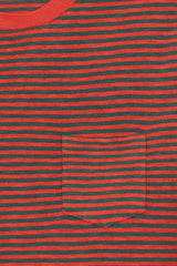 T-SHIRT STRIPES DEEP GREEN/CORAL