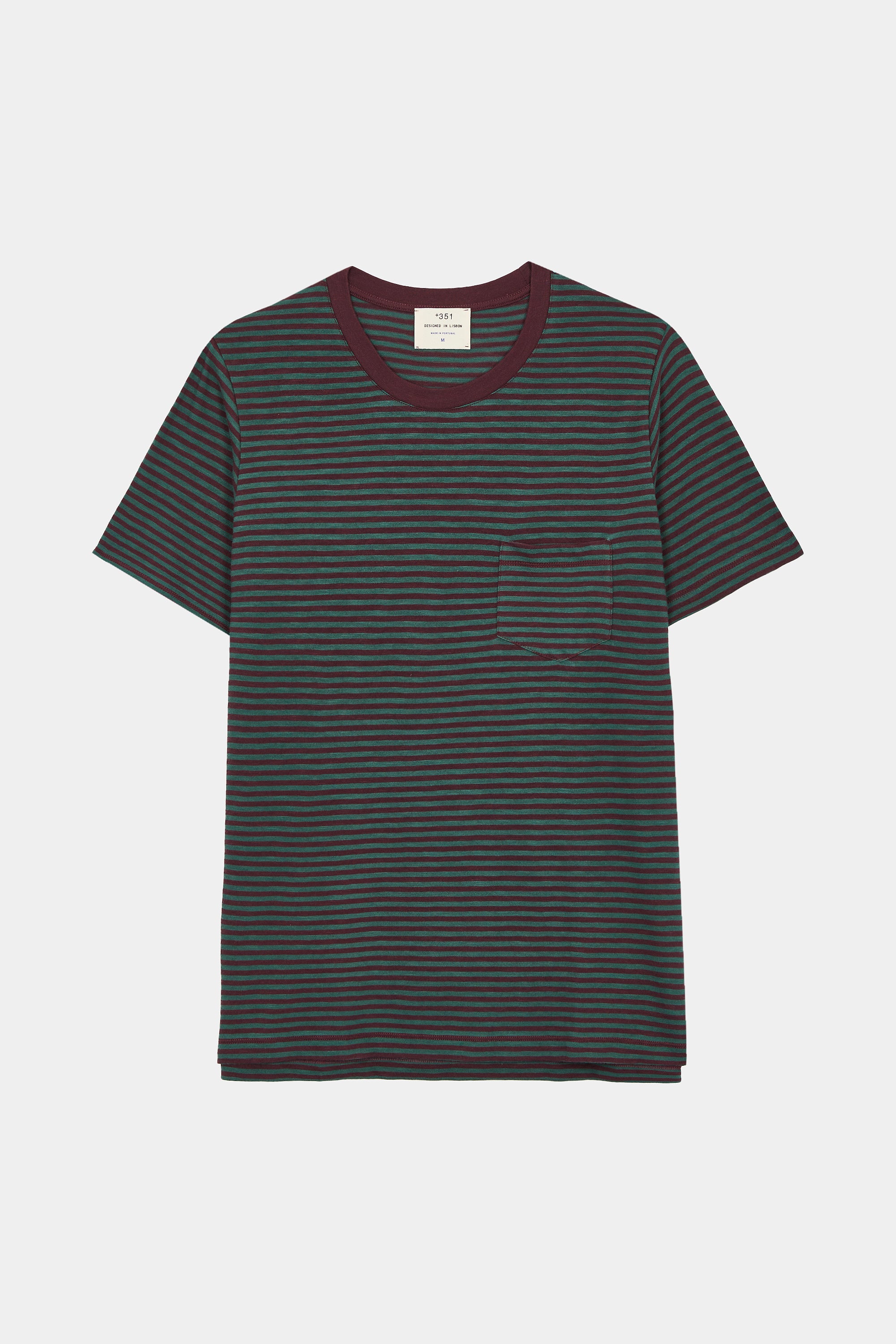 T-SHIRT STRIPES FIG/DEEP GREEN