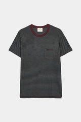 T-SHIRT STRIPES FIG/DEEP GREEN