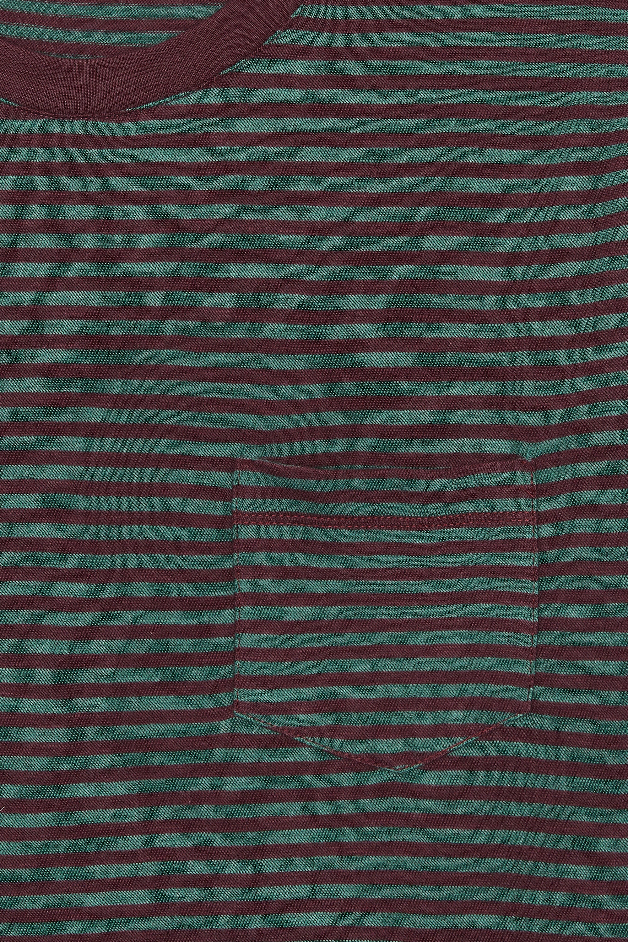 T-SHIRT STRIPES FIG/DEEP GREEN