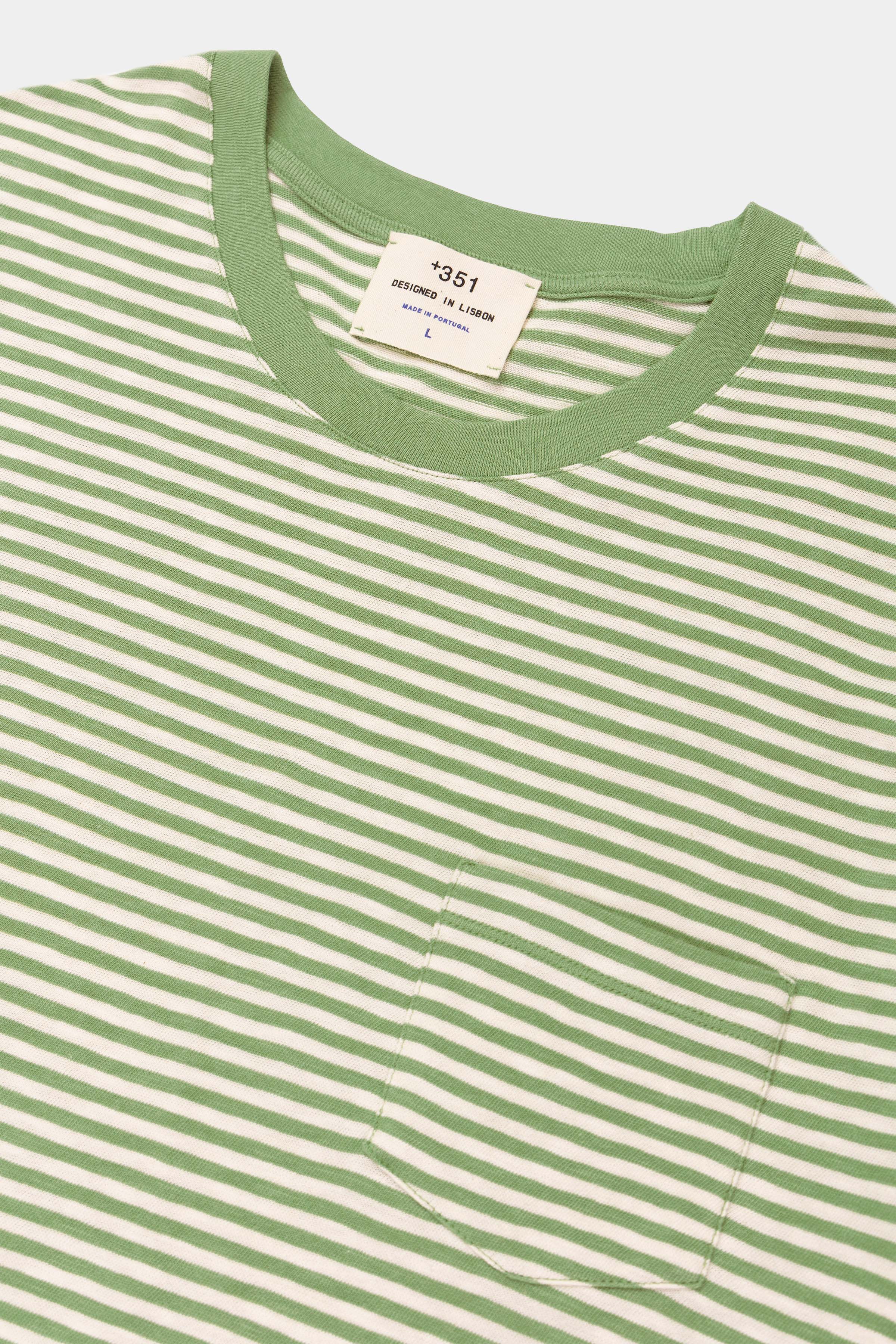 T-SHIRT STRIPES PASTEL GREEN/OFF-WHITE