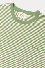 T-SHIRT STRIPES PASTEL GREEN/OFF-WHITE