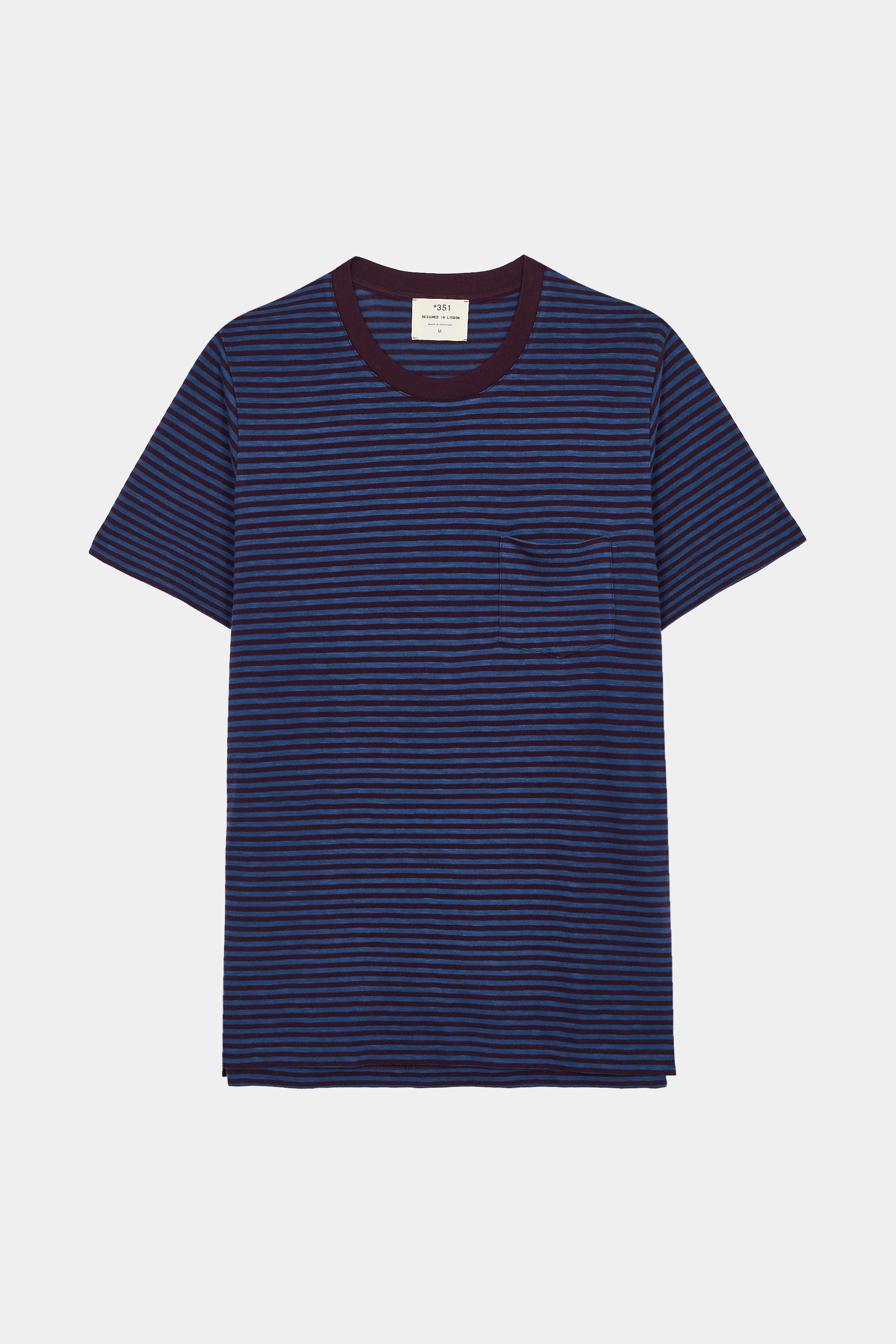 T-SHIRT STRIPES PETROL/FIG