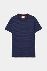 T-SHIRT STRIPES PETROL/FIG