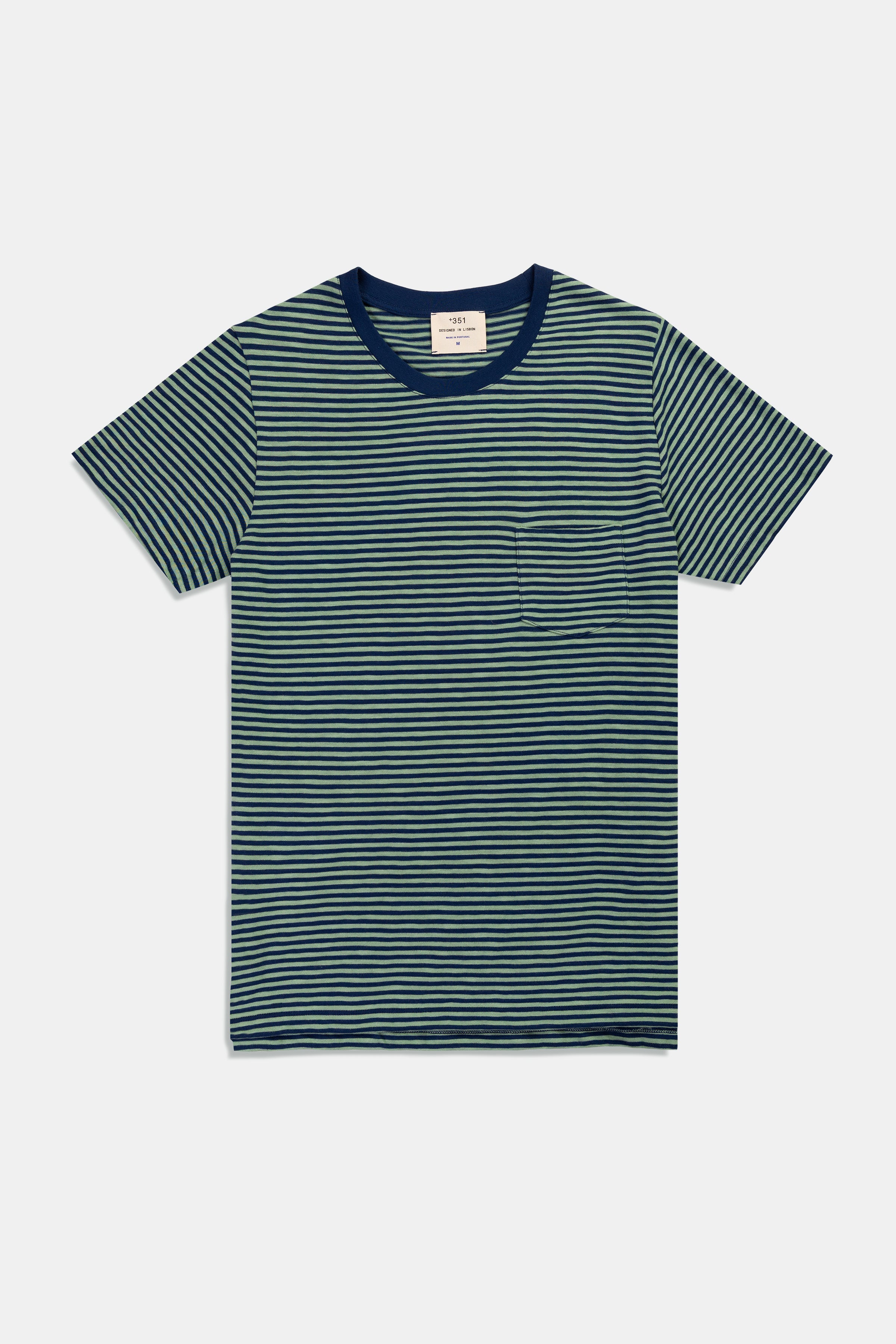 T-SHIRT STRIPES PETROL/ ICY GREEN