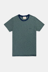 T-SHIRT STRIPES PETROL/ ICY GREEN