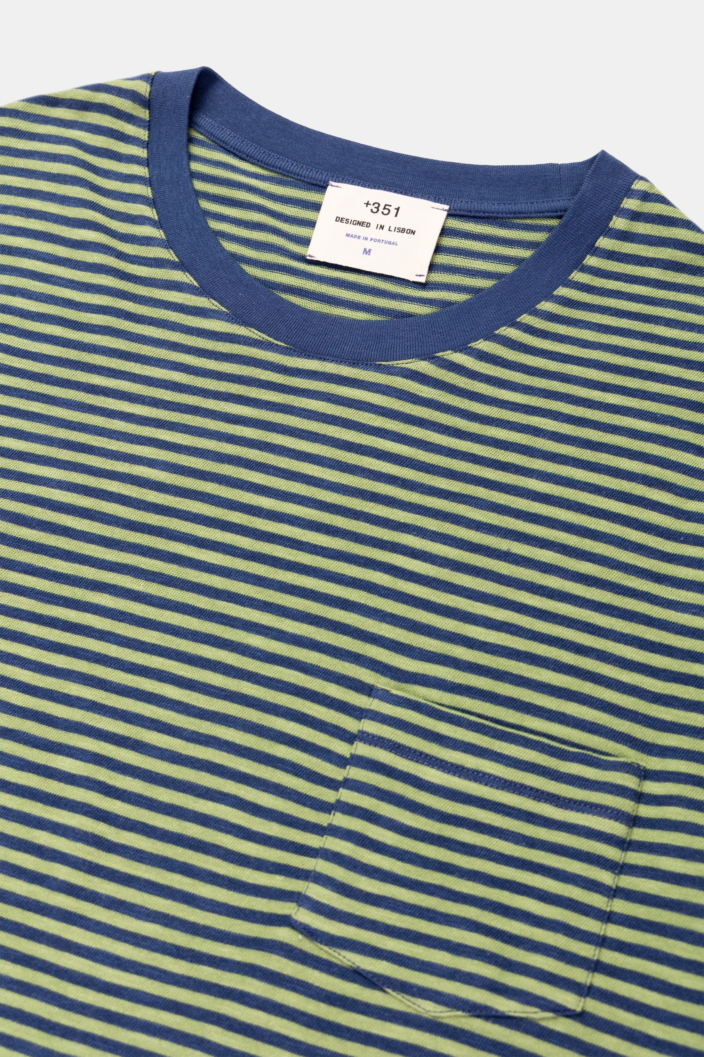 T-SHIRT STRIPES PETROL/PASTEL GREEN