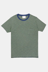 T-SHIRT STRIPES PETROL/PASTEL GREEN