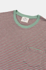 T-SHIRT STRIPES ROSE/ ICY GREEN