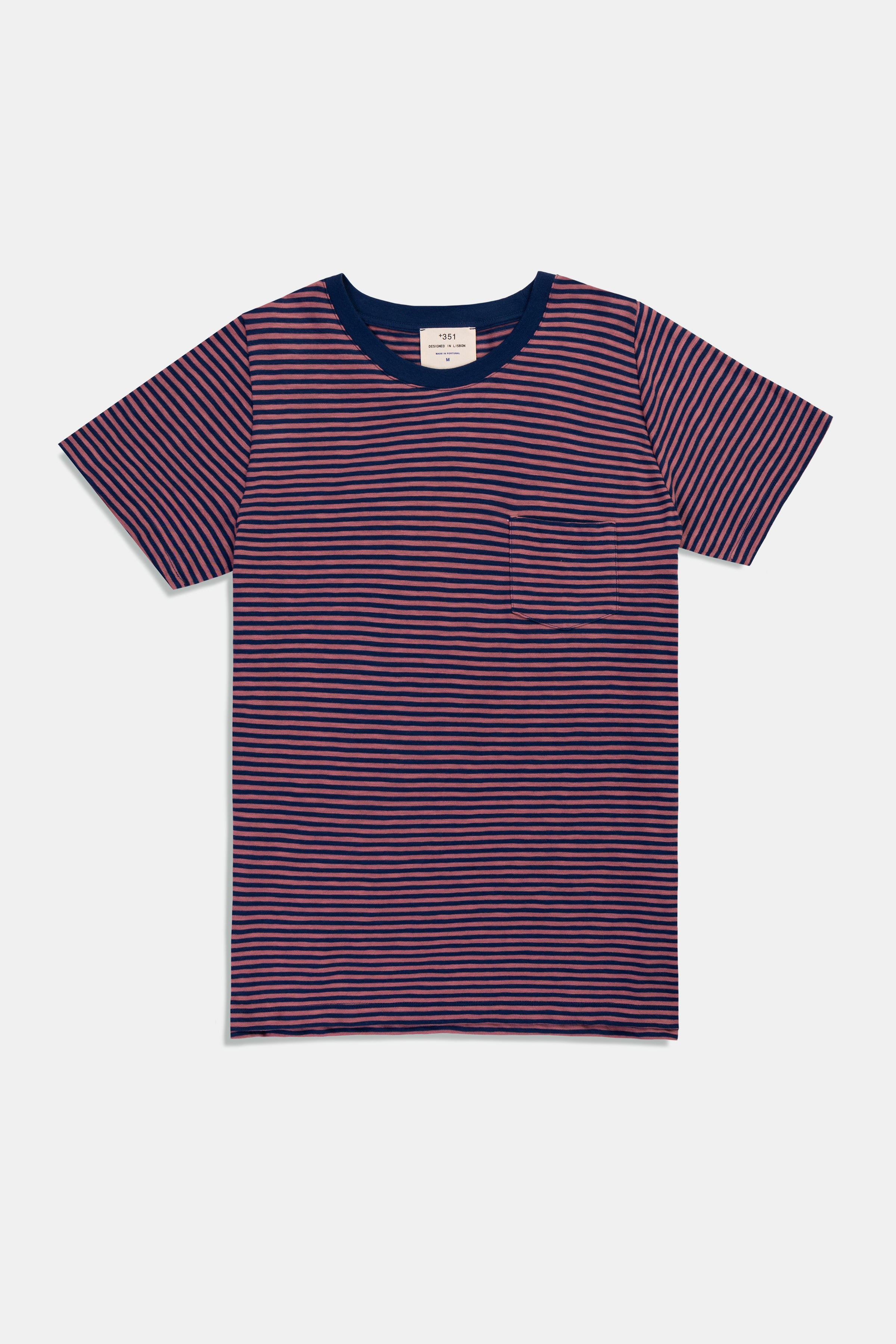 T-SHIRT STRIPES ROSE/PETROL