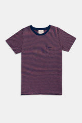 T-SHIRT STRIPES ROSE/PETROL