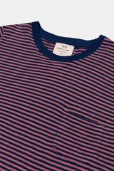 T-SHIRT STRIPES ROSE/PETROL
