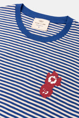 T-SHIRT STRIPES PETROL/OFF-WHITE FLOWER