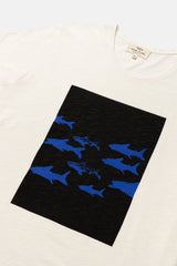 T-SHIRT GRAPHIC SHARKS OFF-WHITE