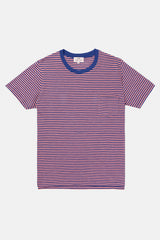 T-SHIRT STRIPES PASTEL ROSE/STEEL BLUE