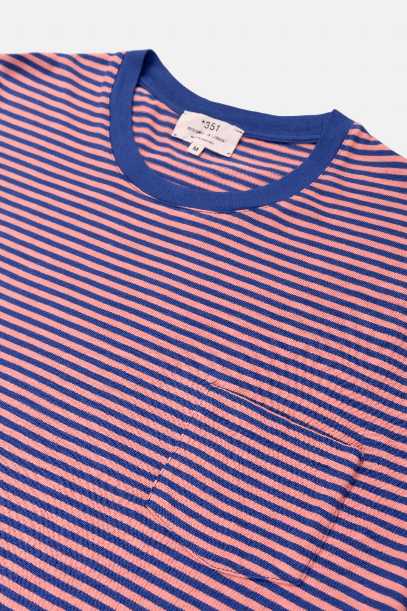 T-SHIRT STREIFEN PASTELLROSA/STAHLBLAU