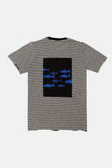 T-SHIRT STRIPES BLACK/OFF-WHITE SHARK